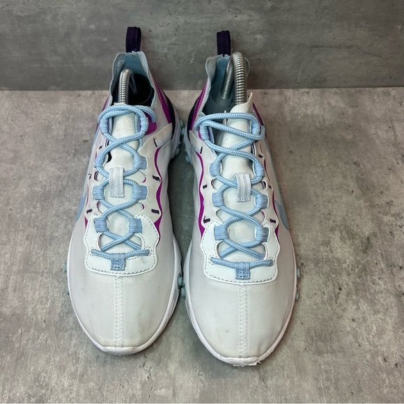 Nike React Element 55 Running Shoes BQ2728-008 Womens sz 8 - blue/white - Picture 2 of 6